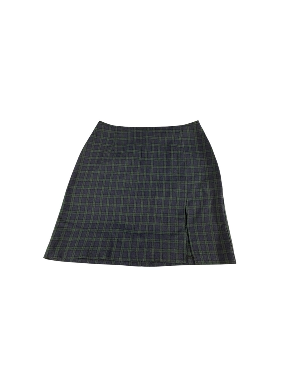 Vintage Fashion Bug Plaid Mini Skirt Womens 14 Blue Green Tartan Y2K Preppy USA